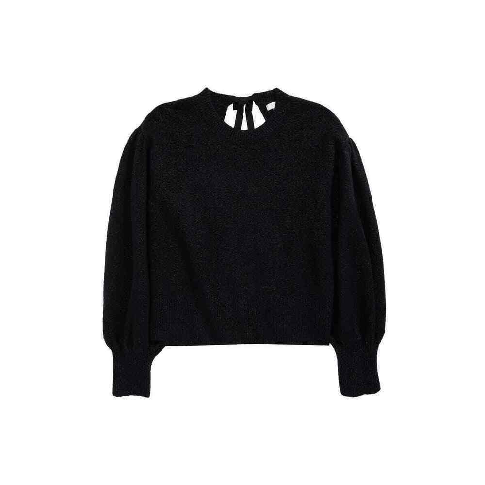 1901 Girl's Kid's Bow Back Sweater In Glitter Black Blossom Size L 10-12